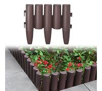UISEBRT Bordure de Jardin en Plastique 2,8 m Bordure de pelouse Aspect Bois 10 pièces, Résistant aux intempéries, 1 élément (L x H) : 28 x 24 cm - Marron