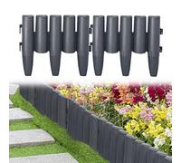 UISEBRT Bordure de Jardin en Plastique 5,6 m Bordure de pelouse Aspect Bois 20 pièces, Résistant aux intempéries, 1 élément (L x H) : 28 x 24 cm - Anthracite