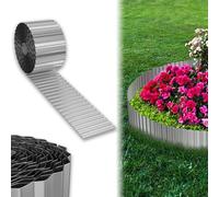 UISEBRT Bordure de pelouse en acier Corten - En métal galvanisé - Facile à monter - 18 cm de haut - Flexible - Barrière racine - Parterre de fleurs ou comme bordure de tonte - Longueur réglable (10 m