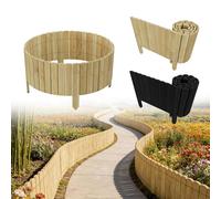 UISEBRT Bordure de pelouse en bois flexible - Bordure de tonte - Palissades en bois - Clôture pour jardin, parterre de fleurs - Longueur : 200 cm - Hauteur : 20 cm - Naturel