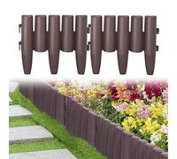 UISEBRT Bordure de pelouse en plastique - 22,4 m - 1 élément (L x H) : 28 x 24 cm - Marron