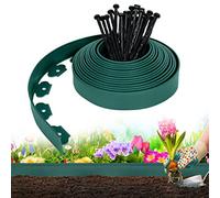 UISEBRT Bordure de Pelouse en Plastique 30m - Flexible Bordure de Jardin avec 90 Piquets d'ancrage Bordure de Gazon Décorative de Jardin, Vert