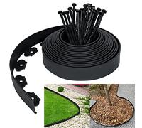 UISEBRT Bordure de Pelouse en Plastique 30m - Flexible Bordure de Jardin avec 90 Piquets d'ancrage Bordure de Gazon Décorative de Jardin, Noir