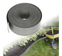 UISEBRT - Bordure de pelouse en plastique - 40 m - Rouleau de bordure de pelouse - Bordure de jardin - Bordure décorative pour le jardin - Gris clair