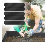 UISEBRT Bordure de pelouse galvanisée - 5 m de long - En métal - 18 cm de haut - Résistant aux intempéries - Pour parterres de fleurs, allées de jardin, arbres, jardins de gravier - Anthracite