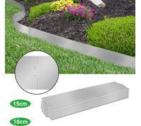 UISEBRT Bordure de pelouse métal 50 m x 15 cm Bordure de parterre Bordure de tonte Palissade 50 pièces 100 cm x 15 cm (L x H) Galvanisé