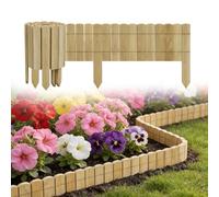 UISEBRT Bordure de tonte à rouler, flexible, en bois, palissade, bordure de pelouse, bordure de parterre - 200 x 20 cm - Naturel