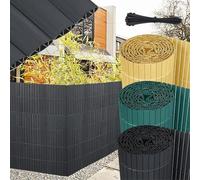 UISEBRT Brise-vue en PVC - 80 x 500 cm - Double renforcement - Avec surface structurée en W - Serre-câbles - Protection contre le vent - Anthracite - Pour jardin, balcon et terrasse