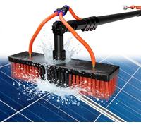 UISEBRT Brosse de lavage télescopique en aluminium pour les installations solaires, fenêtres photovoltaïques, jardins d'hiver, manche télescopique de 4,65m + brosse de 30cm