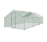 UISEBRT Cage à poulailler - Enclos extérieur avec toit en polyéthylène pour volailles, lapins, petits animaux de compagnie, chiens (3 x 6 x 2 m)