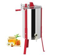UISEBRT Centrifugeuse manuelle à miel en acier inoxydable 2 rayons | Extracteur de miel centrifuge tangentielle avec couvercle et support réglable 101-111cm | Presse à miel manuelle pour apiculteurs |
