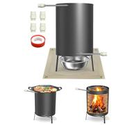 UISEBRT Chauffage de piscine avec feu à bois - Tonneau à feu en 100 % acier inoxydable avec spirale chauffante Ø 32/38 mm - Raccordement de poêle de piscine - Chauffage de piscine - Seau à feu