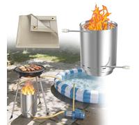 UISEBRT Chauffage de piscine avec feu - Brasero à bois avec spirale chauffante - Diamètre : 32/38 mm - Chauffage de piscine - 100 % acier inoxydable - Chauffage de piscine - Seau à feu pour piscines