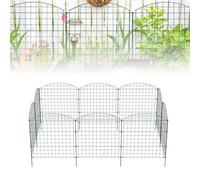 UISEBRT Clôture d'étang en métal - Clôture décorative pour chien - Clôture grillagée - Kit complet avec 10 éléments de clôture et 12 barres de fixation - 78 x 78 cm - Arc supérieur