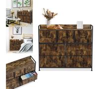 UISEBRT Commode en tissu 7 tiroirs Armoire de rangement en tissu - Sideboard avec tiroirs, armoire en tissu polyvalente pour la maison et le bureau - aspect bois