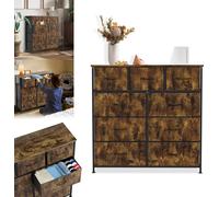 UISEBRT Commode en tissu 9 tiroirs Armoire de rangement en tissu - Sideboard avec tiroirs, armoire en tissu polyvalente pour la maison et le bureau - aspect bois
