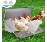 UISEBRT Distributeur automatique d'aliments pour volailles 10KG Distributeur automatique d'aliments pour poules Mangeoires automatiques avec couvercle étanche Pieds anti-rats pour canards poules
