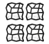UISEBRT DIY Moule en Forme Béton de Coffrage Moule de Pavage pour Trottoirs, Jardin, Pistes de Pelouse - Noir (4 pièces)