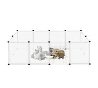 UISEBRT Enclos grillagé pour lapins, cochons d'Inde, cage pour petits animaux, avec porte, enclos pour chiots et petits animaux, enclos pour l'intérieur et l'extérieur, 145 x 75 x 48 cm, transparent