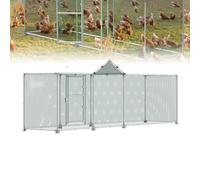 UISEBRT Enclos pour poulailler 4 x 1 x 1,5 m - Cadre en acier galvanisé - Enclos avec serrure pour poules, petits animaux