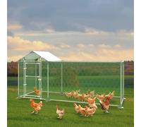 UISEBRT Enclos pour poulailler - Cadre en acier galvanisé - Avec serrure - Pour poules et petits animaux - 3 x 1 x 1,5 m