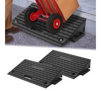 UISEBRT Ensemble de 4 rampes de trottoir en caoutchouc pour bordures, allées, garages, rampe robuste pour seuil de porte, rampe d'accès avec fonction à main, antidérapante et résistante aux