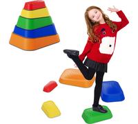 UISEBRT Ensemble de 5 pierres d'équilibre pour enfants - Des sommets de collines empilables pour améliorer l'équilibre et la coordination, parfaits pour les jeux actifs, adaptés aux garçons et aux fil