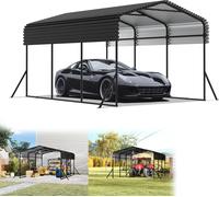 UISEBRT Extra large carport-tente 450×300×250 cm - Robuste garage en métal pour voiture, bateau, camping-car & stockage en plein air - résistant aux UV, étanche & résistant à l'hiver