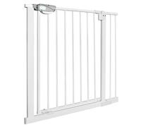 UISEBRT Grille de Protection de Porte sans Perçage pour Enfants 85-95cm de Large Auto-Close Barrière de Protection en Métal Blanc