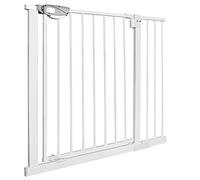 UISEBRT Grille de protection pour porte, sans perçage, adaptée pour les enfants, auto-close, en métal, en blanc, largeur : 95 à 105 cm