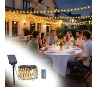 UISEBRT Guirlande lumineuse solaire d'extérieur de Noël 100 m 1000 LED blanc chaud, 8 modes et minuterie