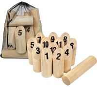 UISEBRT Kubb Outdoor Rasenschach Jeu d'échecs suédois Party Camping avec sac nature