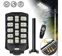 UISEBRT Lampe solaire Lampadaire solaire d'extérieur, avec télécommande - 500W LED super lumineux pour jardin, terrasse et allée