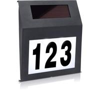 UISEBRT LED Numéro de maison solaire avec interrupteur crépusculaire et panneau solaire en silicium amorphe (anthracite)