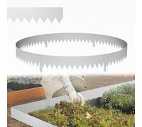 UISEBRT Lot de 10 bordures de pelouse en métal galvanisé - 20 cm de haut - Bordure flexible pour parterres de fleurs, chemins de cour - Argenté