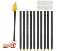 UISEBRT Lot de 100 torches en cire naturelle avec protection pour les mains, poignée extra long, Durée de la Combustion 100 minutes, pour enfants, randonnée, jardin