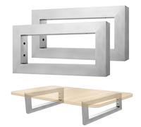 UISEBRT Lot de 2 consoles murales pour lavabo - 30 x 15 cm - Support de lavabo en acier inoxydable brossé argenté - Support mural pour lavabo