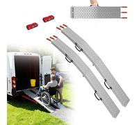 UISEBRT Lot de 2 rampes de chargement pliables - Charge maximale : 400 kg par paire - Antidérapantes - 195 x 22,5 x 4 cm - Pour ATV, quad, voiture, moto, remorque, tondeuse, tracteur à gazon
