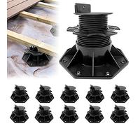UISEBRT Lot de 20 plots réglables en hauteur - Pieds réglables - Palier de terrasse WPC 60-140 mm - Pour lames de terrasse, sous-structure, panneaux de terrasse, bois WPC, plastique