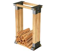 UISEBRT Lot de 4 supports d'empilage pour bois de chauffage - Pour intérieur et extérieur