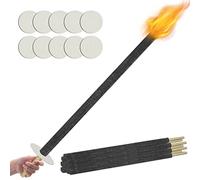 UISEBRT Lot de 50 torches en cire naturelle avec protection pour les mains, poignée extra long, Durée de la Combustion 100 minutes, pour enfants, randonnée, jardin