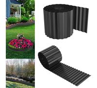 UISEBRT Noir Flexible Bordure de pelouse 5m Longueur 18cm Hauteur Forme ondulée Métal Bordure de jardin Bordure pour pelouse, bordure de tonte, parterre de fleurs