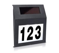 UISEBRT Numéro de maison solaire à LED en acier inoxydable - Numéro de maison solaire, Lampe solaire avec interrupteur crépusculaire et panneau solaire en silicium amorphe (anthracite)