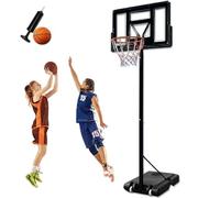 UISEBRT Panier de Basket-Ball pour Enfants et Adultes - Support de Basket Portable sur Pied avec roulettes - Réglable en Hauteur 230-305cm - Set Panier de Basket pour Intérieur Extérieur