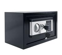 UISEBRT Petit coffre-fort électronique en acier ferreux avec mot de passe numérique et 2 clés de sécurité, étanche et ignifuge, pour la maison, le bureau, l'hôtel, noir, 31 x 20 x 20 cm