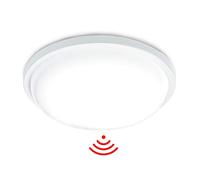 UISEBRT Plafonnier LED 15 W avec détecteur de mouvement - Plafonnier rond moderne IP44 étanche pour salon, chambre à coucher, cuisine, blanc froid (avec détecteur de mouvement, blanc froid)