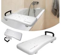 UISEBRT Planche de bain pour s'asseoir Siège de baignoire pour personnes âgées Siège de baignoire pour adultes Planche de bain avec poignée noire 70x30x5cm
