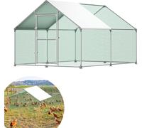 UISEBRT Poulailler Poulailler Enclos Volaille Petit Poulailler Cadre en acier galvanisé avec toit 3 x 4 x 2 m