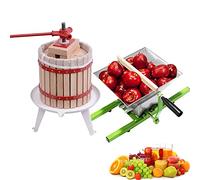 UISEBRT Presse à Fruits, 7l Moulin à Fruits + 12l Chêne Pressoir vin Fruit, Manuel Presse Mécanique (Moulin à Fruits 7l + 12l)