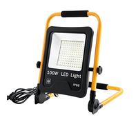 UISEBRT Projecteur de chantier LED 100W 8500LM, Lampe de Travail portable Chantier LED étanche IP66 pour atelier, chantier, garage, extérieur, Lumière Blanche Chaud